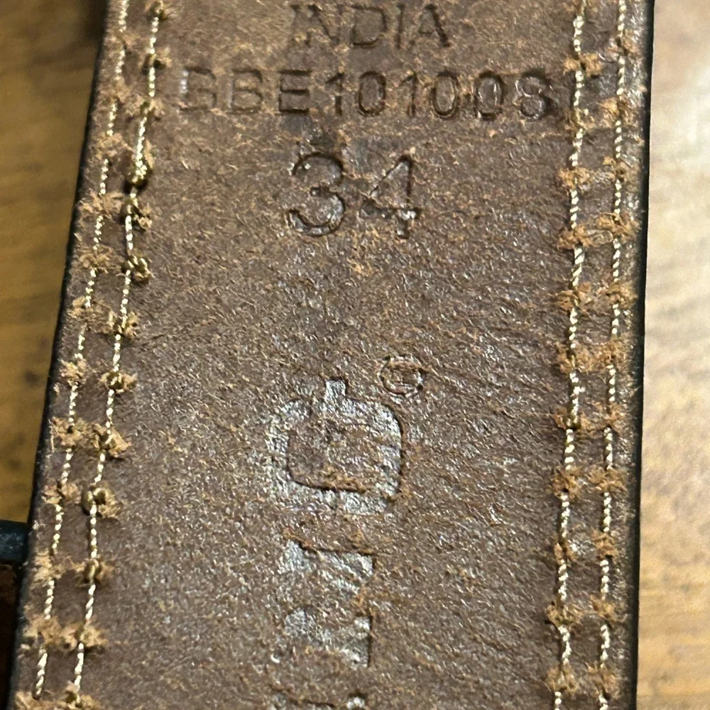 Mens Browning Brown Genuine Leather Belt Size 34